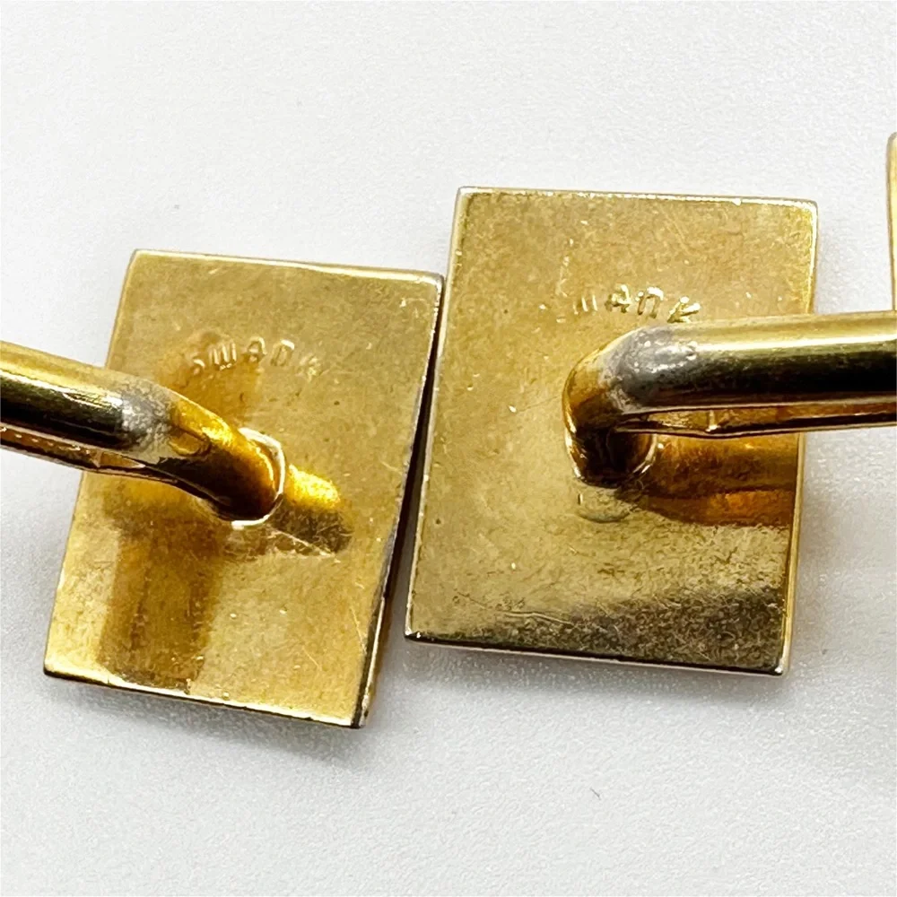 Vintage Swank Gold Tone Rectangle Cufflinks